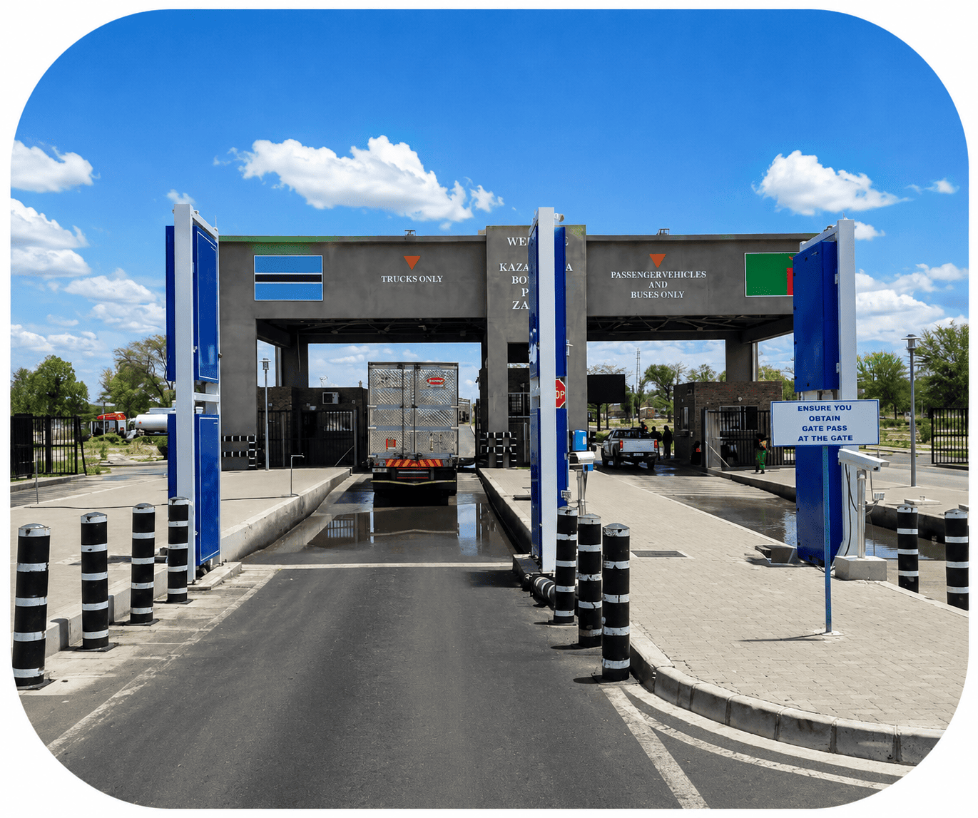 Customs clearance operations at Kazungula Border for cross-border freight transport